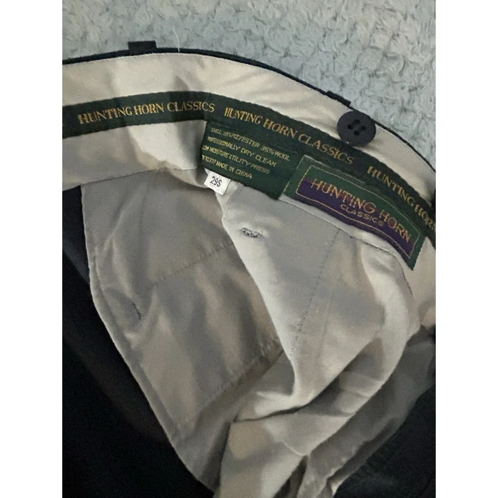 Hunting Horn Classics Men's Gray Wool Blend 40 Suit 29S‎ Pleated Pants Vintage